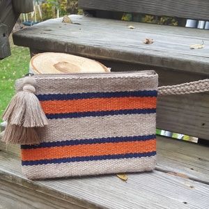 J. Jill striped Jute Pouch